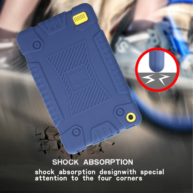 Full Coverage Silicone Shockproof Case for Amazon Kindle Fire 7 (2017)(Blue)