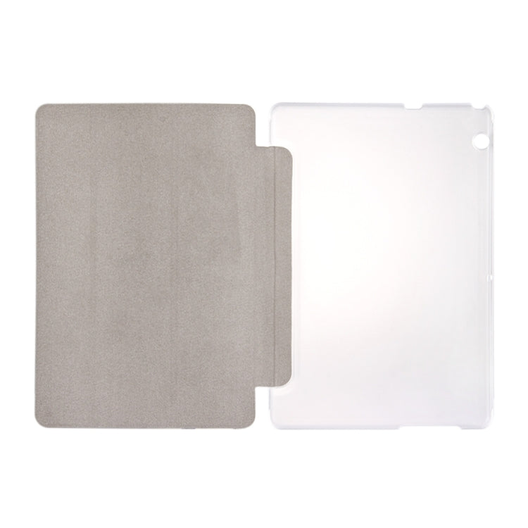 For Huawei MediaPad T3 10 9.6 inch Silk Texture Horizontal Flip Leather Case with 3-folding Holder(Gold)