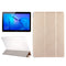 For Huawei MediaPad T3 10 9.6 inch Silk Texture Horizontal Flip Leather Case with 3-folding Holder(Gold)