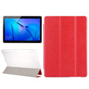 For Huawei MediaPad T3 10 9.6 inch Silk Texture Horizontal Flip Leather Case with 3-folding Holder(Red)