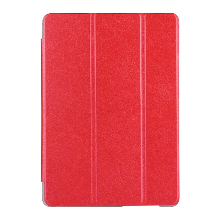 For Huawei MediaPad T3 10 9.6 inch Silk Texture Horizontal Flip Leather Case with 3-folding Holder(Red)