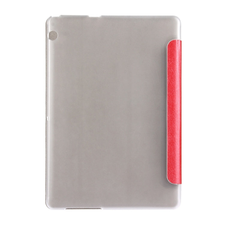 For Huawei MediaPad T3 10 9.6 inch Silk Texture Horizontal Flip Leather Case with 3-folding Holder(Red)