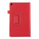 For Amazon Kindle Fire HD8 (2017) Litchi Texture Horizontal Flip Leather Case with Holder(Red)