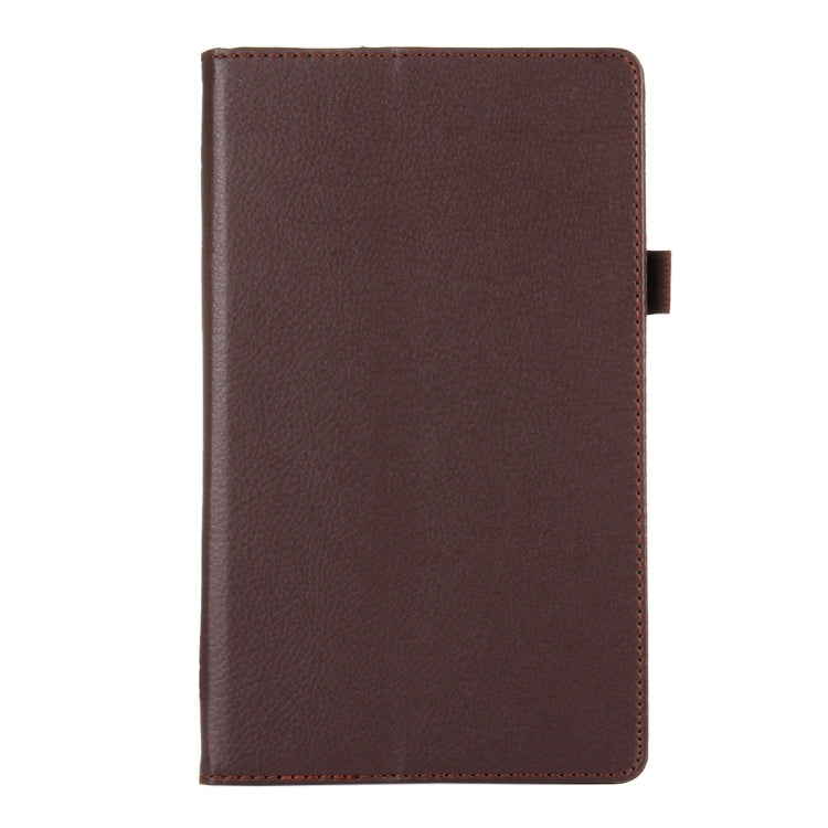 For Amazon Kindle Fire HD8 (2017) Litchi Texture Horizontal Flip Leather Case with Holder(Brown)