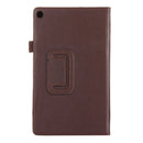 For Amazon Kindle Fire HD8 (2017) Litchi Texture Horizontal Flip Leather Case with Holder(Brown)