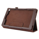 For Amazon Kindle Fire HD8 (2017) Litchi Texture Horizontal Flip Leather Case with Holder(Brown)