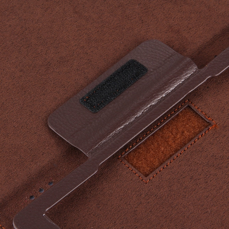 For Amazon Kindle Fire HD8 (2017) Litchi Texture Horizontal Flip Leather Case with Holder(Brown)