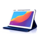 Litchi Texture Horizontal Flip 360 Degrees Rotation Leather Case for Huawei MediaPad T5 10.1, with Holder (Dark Blue)