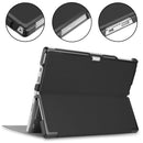 Custer Texture Horizontal Flip PU Leather Case for Microsoft Surface Pro 4 / 5 / 6 / 7 12.3 inch, with Holder & Pen Slot(Black)