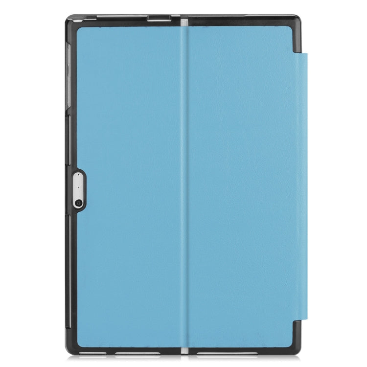 Custer Texture Horizontal Flip PU Leather Case for Microsoft Surface Pro 4 / 5 / 6 / 7 12.3 inch, with Holder & Pen Slot(Blue)