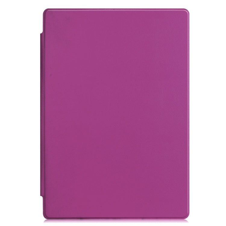Custer Texture Horizontal Flip PU Leather Case for Microsoft Surface Pro 4 / 5 / 6 / 7 12.3 inch, with Holder & Pen Slot(Purple)