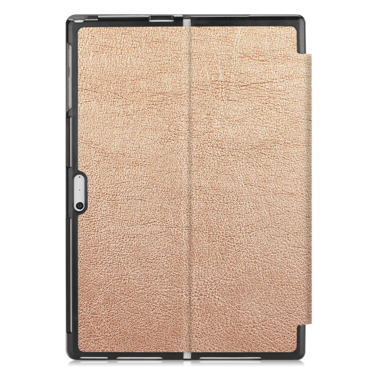 Custer Texture Horizontal Flip PU Leather Case for Microsoft Surface Pro 4 / 5 / 6 / 7 12.3 inch, with Holder & Pen Slot(Rose Gold)