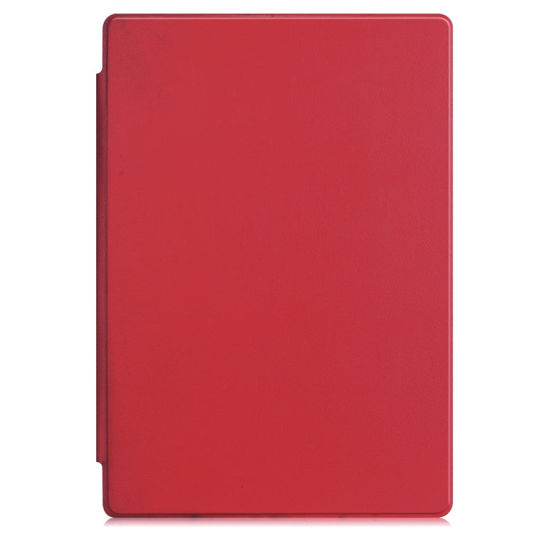 Custer Texture Horizontal Flip PU Leather Case for Microsoft Surface Pro 4 / 5 / 6 / 7 12.3 inch, with Holder & Pen Slot(Red)