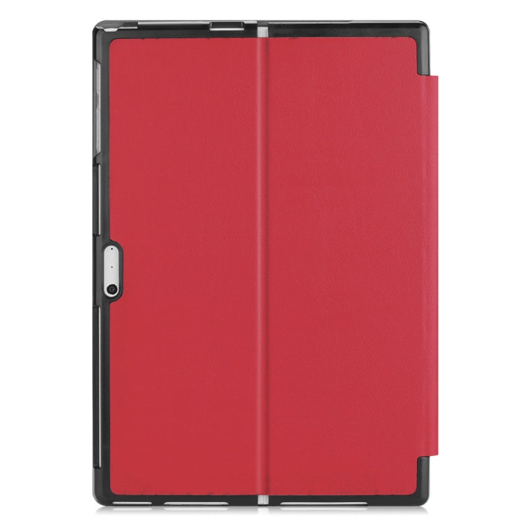 Custer Texture Horizontal Flip PU Leather Case for Microsoft Surface Pro 4 / 5 / 6 / 7 12.3 inch, with Holder & Pen Slot(Red)