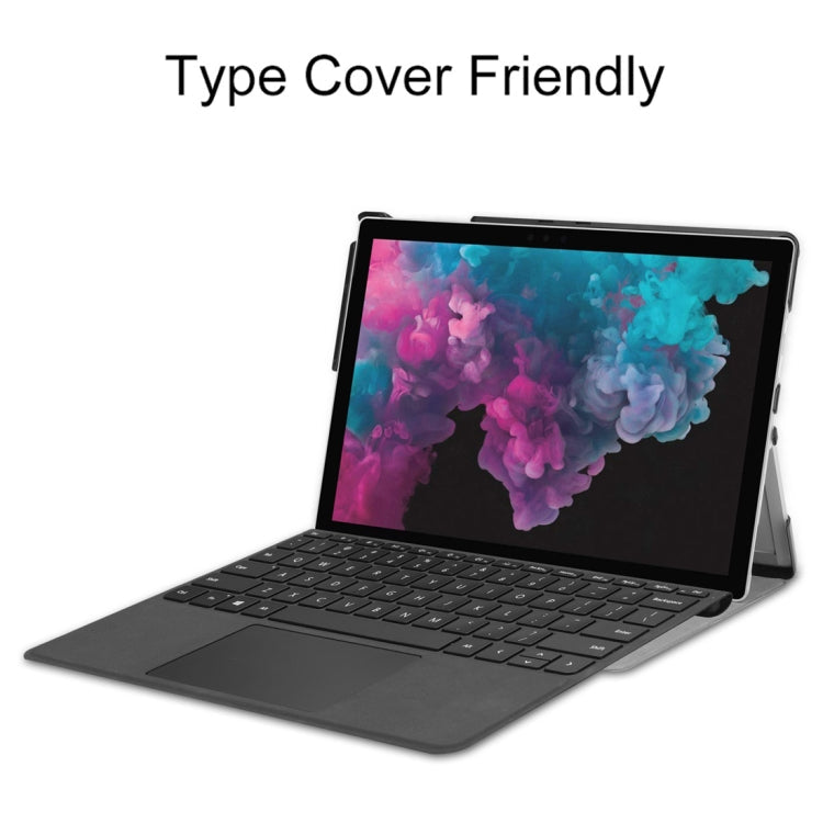 Custer Texture Horizontal Flip PU Leather Case for Microsoft Surface Pro 4 / 5 / 6 / 7 12.3 inch, with Holder & Pen Slot(Red)
