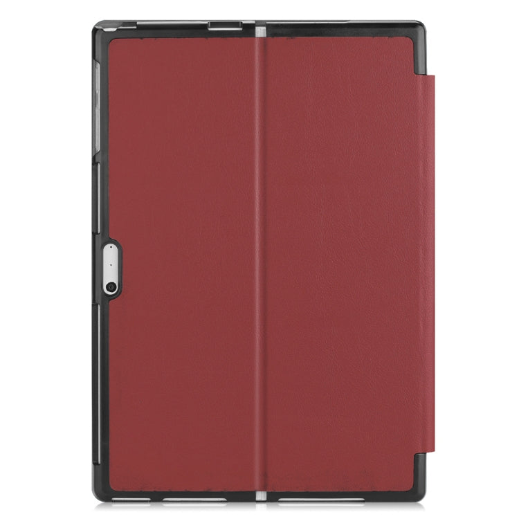 Custer Texture Horizontal Flip PU Leather Case for Microsoft Surface Pro 4 / 5 / 6 / 7 12.3 inch, with Holder & Pen Slot(Wine Red)