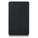 Custer Texture Horizontal Flip Leather Case for Amazon New Fire 7 2019, with Three-folding Holder(Black)