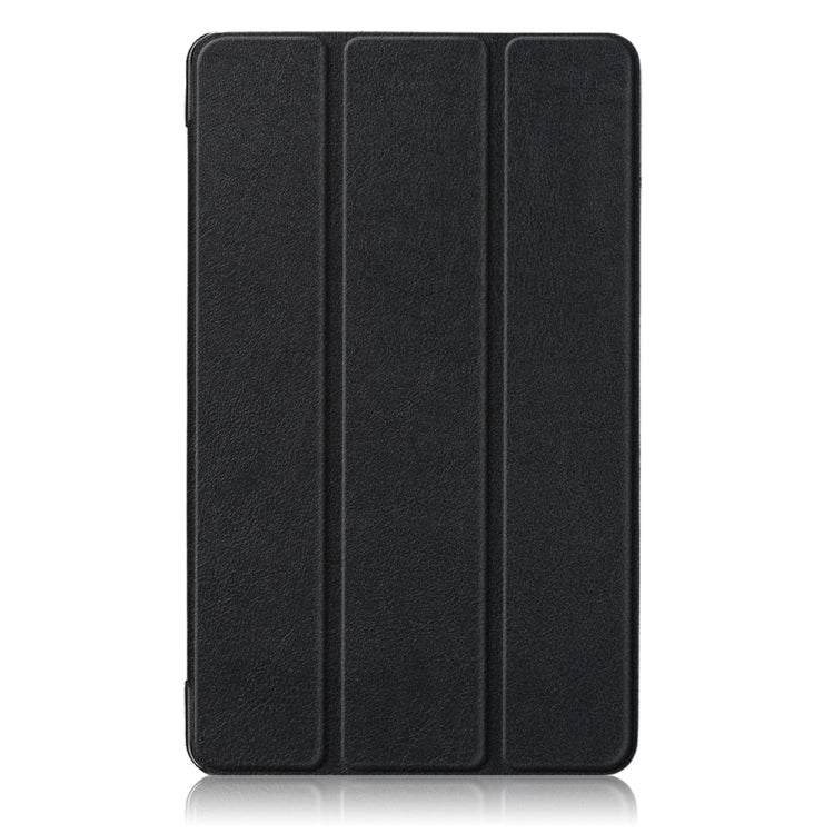 Custer Texture Horizontal Flip Leather Case for Amazon New Fire 7 2019, with Three-folding Holder(Black)