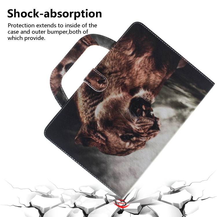 Lion Pattern Horizontal Flip Leather Case for Huawei MediaPad T5, with Holder & Card Slot & Wallet