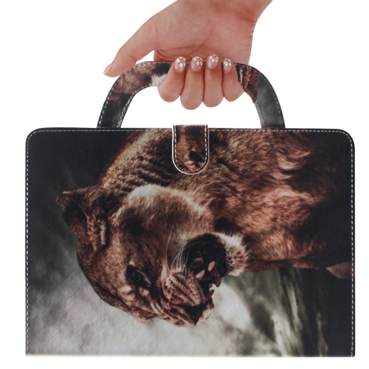 Lion Pattern Horizontal Flip Leather Case for Huawei MediaPad T5, with Holder & Card Slot & Wallet
