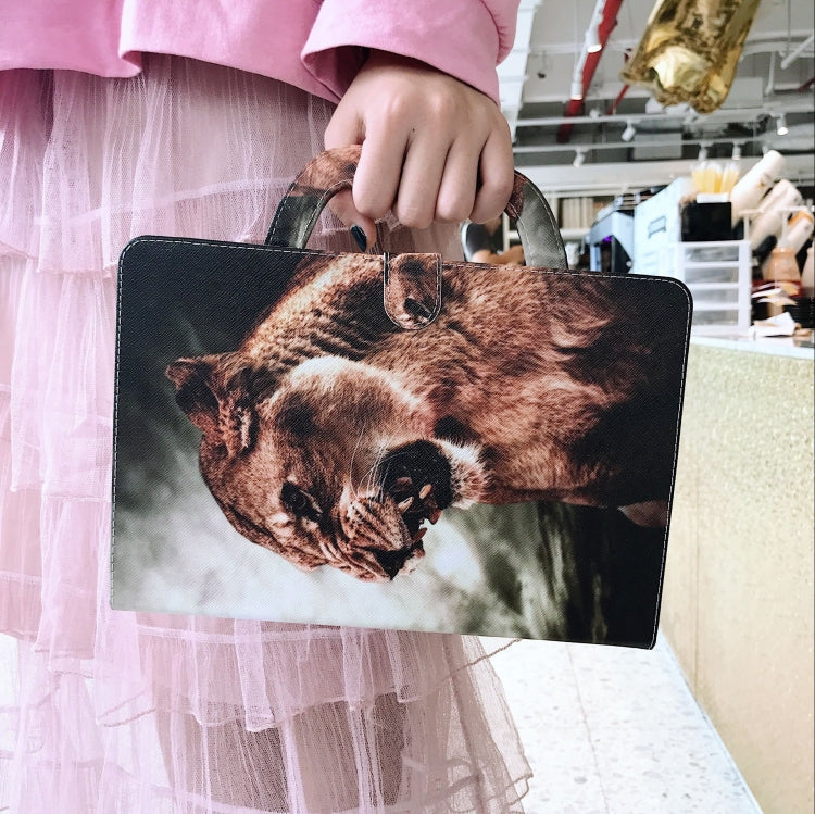 Lion Pattern Horizontal Flip Leather Case for Huawei MediaPad T5, with Holder & Card Slot & Wallet