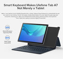 Horizontal Flip PU Leather Smart Keyboard Tablet Case with Holder for Ulefone Tab A7 (WMC0498TK)(Bluish Grey)