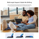 Horizontal Flip PU Leather Smart Keyboard Tablet Case with Holder for Ulefone Tab A7 (WMC0498TK)(Bluish Grey)