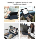 Horizontal Flip PU Leather Smart Keyboard Tablet Case with Holder for Ulefone Tab A7 (WMC0498TK)(Bluish Grey)