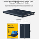 Horizontal Flip PU Leather Smart Keyboard Tablet Case with Holder for Ulefone Tab A7 (WMC0498TK)(Bluish Grey)