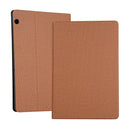 Universal Voltage Craft Cloth TPU Protective Case for Huawei MediaPad T5, with Holder(Brown)