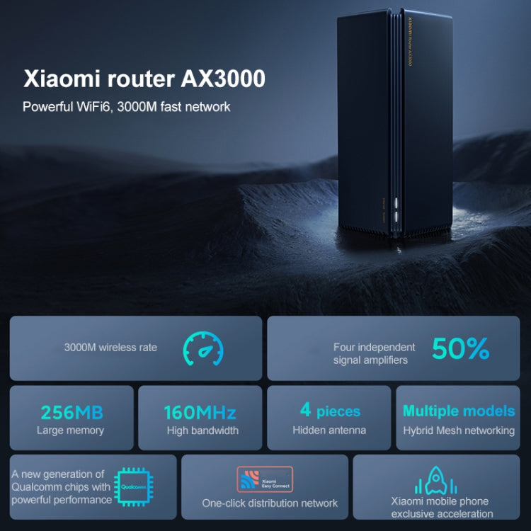 Original Xiaomi Router AX3000 WiFi6 Full Gigabit WiFi Repeater Network Extender, US Plug