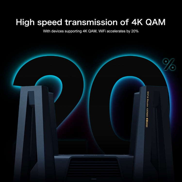 Original Xiaomi AX9000 WiFi Router WiFi6 Enhanced Edition Tri-Band USB3.0 Wireless Mesh Network Game Acceleration Repeater 12 Antennas(Black)