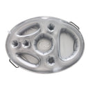 PVC Inflatable Eight-hole Food Tray Water Inflatable Coaster with Handle, Size: 70 x 50cm (Silver)