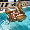 Inflatable Golden Swan Shaped Floating Mat Swimming Ring, Inflated Size: 190 x 190 x 130cm