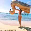 Inflatable Golden Swan Shaped Floating Mat Swimming Ring, Inflated Size: 190 x 190 x 130cm
