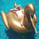 Inflatable Golden Swan Shaped Floating Mat Swimming Ring, Inflated Size: 190 x 190 x 130cm