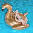 Inflatable Golden Swan Shaped Floating Mat Swimming Ring, Inflated Size: 190 x 190 x 130cm