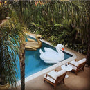 Inflatable Golden Swan Shaped Floating Mat Swimming Ring, Inflated Size: 190 x 190 x 130cm