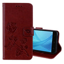 For Xiaomi Redmi Note 5A Pro / Prime Roses Pressed Flowers Pattern Flip Leather Case with Holder & Card Slots & Wallet(Brown)