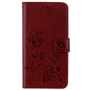 For Xiaomi Redmi Note 5A Pro / Prime Roses Pressed Flowers Pattern Flip Leather Case with Holder & Card Slots & Wallet(Brown)