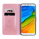 For Xiaomi Redmi 5 Plus Rose Embossed Horizontal Flip Environmental PU Leather Case with Holder & Card Slots & Wallet(Rose Gold)