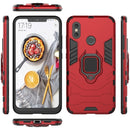 PC + TPU Shockproof Protective Case for Xiaomi Redmi Note 5, with Magnetic Ring Holder (Red)
