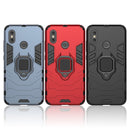 PC + TPU Shockproof Protective Case for Xiaomi Redmi Note 5, with Magnetic Ring Holder (Red)