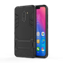 Shockproof PC + TPU Case for Xiaomi Pocophone F1, with Holder(Black)
