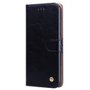 Business Style Oil Wax Texture Horizontal Flip Leather Case for Xiaomi Redmi Note7, with Holder & Card Slots & Wallet(Black)