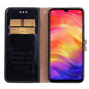 Business Style Oil Wax Texture Horizontal Flip Leather Case for Xiaomi Redmi Note7, with Holder & Card Slots & Wallet(Black)