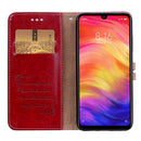 Business Style Oil Wax Texture Horizontal Flip Leather Case for Xiaomi Redmi Note7, with Holder & Card Slots & Wallet(Red)