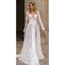 Women Sexy Lace Long Sleeve Evening Dress (Color:White Size:XL)