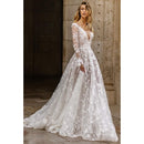 Women Sexy Lace Long Sleeve Evening Dress (Color:White Size:XL)