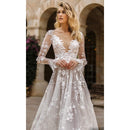 Women Sexy Lace Long Sleeve Evening Dress (Color:White Size:XL)
